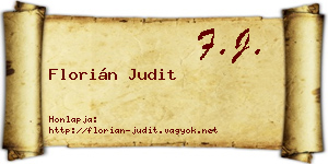 Florián Judit névjegykártya